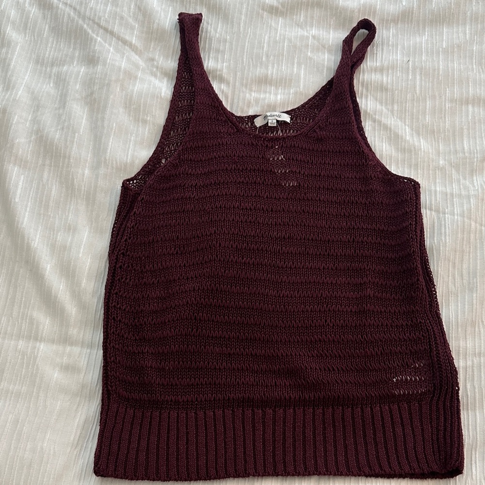 Madewell Deep Burgundy Knit Tank Top
